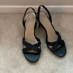 Black strap open toe
